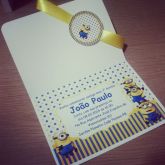 Convite Infantil meu 1 aninho (Tema Minions)
